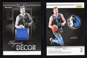 2018-19 Panini Noir Elegant Décor Jerseys /65 Luka Doncic #ED-LDC Rookie RC