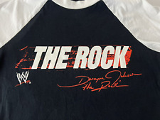 The Rock Dwayne Johnson WWE T-Shirt Size 10 2013 Black,White&Red 43cms Chest #M