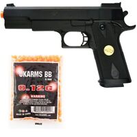 DOUBLE EAGLE FULL SIZE M1911 SPRING AIRSOFT PISTOL HAND GUN w/ 1,000 6mm BB BBs