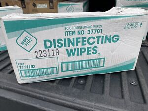 Wipes Plus Disinfecting Wet Wipes Bulk Case - 12 Packs of 80 Disinfectant Wipes