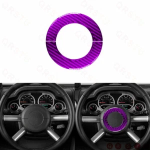 Steering Wheel Outer Ring Cover Trim For Jeep Wrangler 07-10 Purple Carbon Fiber - Picture 1 of 6