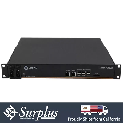 Avocent Vertiv ACS8000 8 Port Console RJ45 2x 1Gb Port Remote Terminal Server - Image 1 of 4