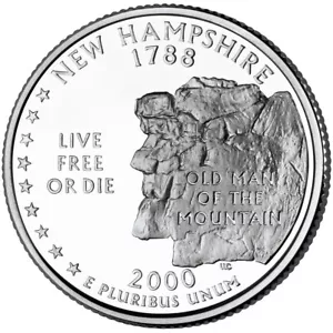 2000 D New Hampshire State Quarter. Uncirculated From US Mint roll. - Picture 1 of 3