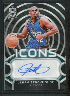 2023-24 JERRY STACKHOUSE 51/99 AUTO PANINI SPECTRA ICONS AUTOGRAPHS - Image 1 of 2
