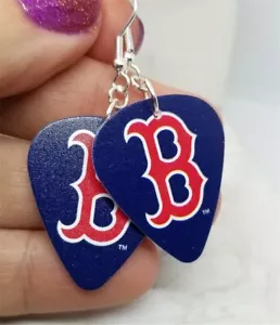 Pendientes púas para guitarra de los Medias Rojas de Boston de la MLB - Imagen 1 de 2