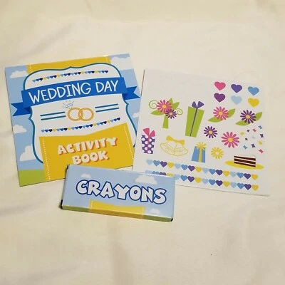 NEW Child Wedding Activity Sets Crayon Stickers Party Favors Lot of 10 - Image 1 of 4