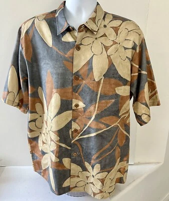 Camisa Hawaiana Jams World Sakura Gris Floral Para Hombre Talla Grande Hermosa Estampada Foto 1 de 4