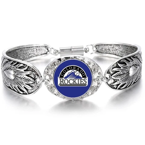 Colorado Rockies Women's Sterling Silver Bracelet Baseball w Gift Pkg D3 Cover