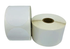 1.5" Round Direct Thermal Printer Labels 950 Per Roll 1" Core 12 Roll - Picture 1 of 4