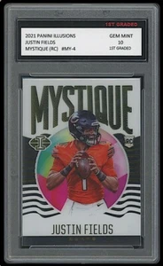 JUSTIN Fields 2021 panini illusions mystique 1° grado 10 rookie card nfl bears - Foto 1 di 1