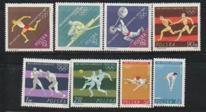 POLAND 1964 OLYMPICS 18TH TOKYO GAMES 8v SC1257-1264 MNH POL53 - Picture 1 of 1