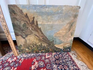 Henry Billings Impressionist Oil Painting Coastal Scene Rocky Coast - Picture 1 of 4