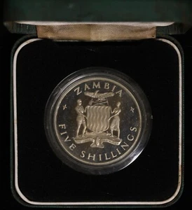 1965 Zambia Anniversary of Independence 5 Shillings Proof - Picture 1 of 5