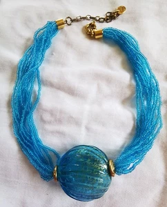 Antica Murrina Venezia Murano Glas Halskette Collier türkis blau - Bild 1 von 12