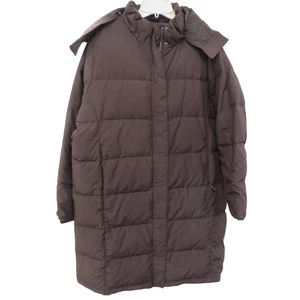 LL Bean Women's XL Brown Goose Down Puffer Parka Coat Jacket Hooded Long - Picture 1 of 6