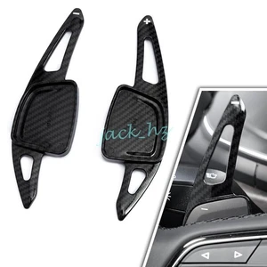 Carbon Fiber Look Steering Wheel Paddle Shift Extension For Audi A3 A4 A5 A6 A7 - Picture 1 of 7