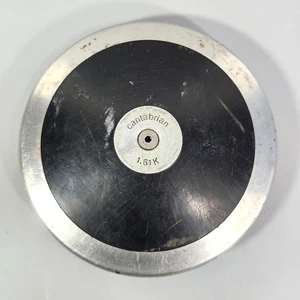 De Colección Cantábrico 1.61 Kg Disco Negro Olympia Plata Borde Equipo de Pista - Imagen 1 de 14