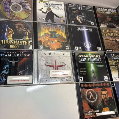 VTG Classic PC Game Lot CD Jewel Cases, DOOM, Quake, Star Wars, Half Life Bundle - Image 1 of 4