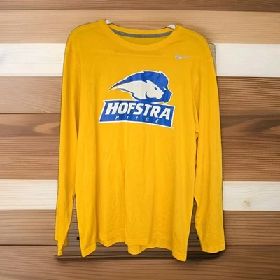 Hofstra Pride Nike Dri Fit Men's L Yellow Long Sleeve Shirt NCAA SEE PHOTOS - Image 1 of 4