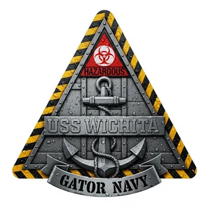 USS Wichita Aufkleber - Gator Navy Decal - 4" PRIOR SERVICE Veteran Decal - Bild 1 von 2