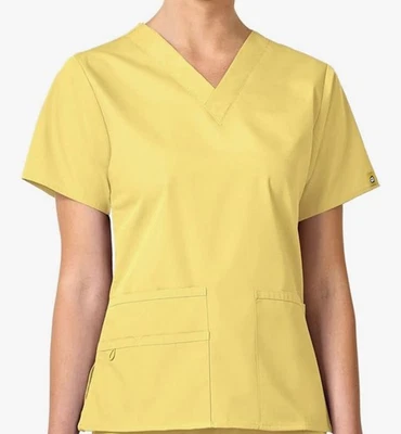 NWT WonderWink Origins Bravo V-Neck Women’s Scrub Top - Medium - Yellow - Image 1 of 4