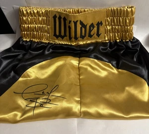 Autographed Deontay Wilder Boxing Shorts, COA by Beckett - Picture 1 of 6