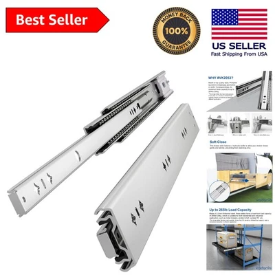 Correderas de cajón de cierre suave de alta resistencia de acero de aleación duradero de 22" - capacidad de 265 lb Foto 1 de 4