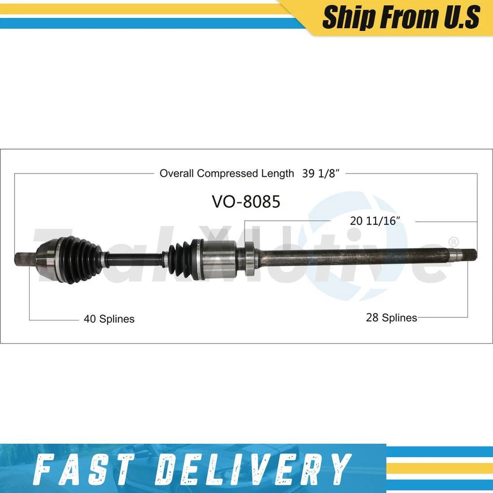 Conjunto de eje articulado del lado del pasajero delantero derecho CV para Volvo S80 2007-2014 Foto 1 de 1