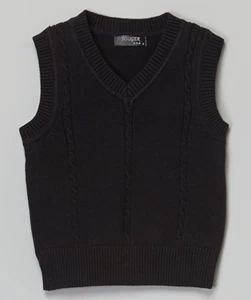 NWT Boys Toddlers Black Cable Sweater VestSoft Cotton Cozy Fouger for Kids New - Picture 1 of 1