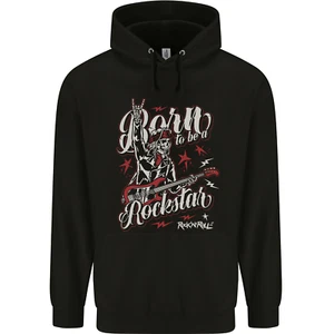 Born to Be a Rockstar Funny Rock Music Guitar Childrens Kids Hoodie - Picture 1 of 3