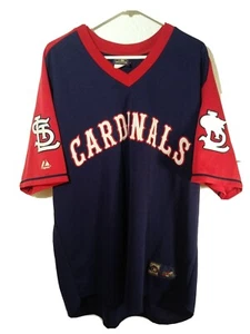 St Louis Cardinals V-neck  Majestic Cooperstown Collection XL  Red & Blue USA - Picture 1 of 9