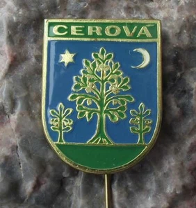 Antique Cerova Slovakia Heraldic Crest Trees Coat of Arms Souvenier Pin Badge - Picture 1 of 2