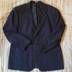 Brooks Brothers Blazer Mens 46R Blue Silk Wool Linen Blend 2 Button Sports Coat - Picture 1 of 14