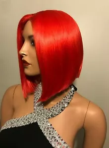 NWT Motown Neon Red Deep Part Soft Swiss Ear To Ear Lace Front Wig - Picture 1 of 6