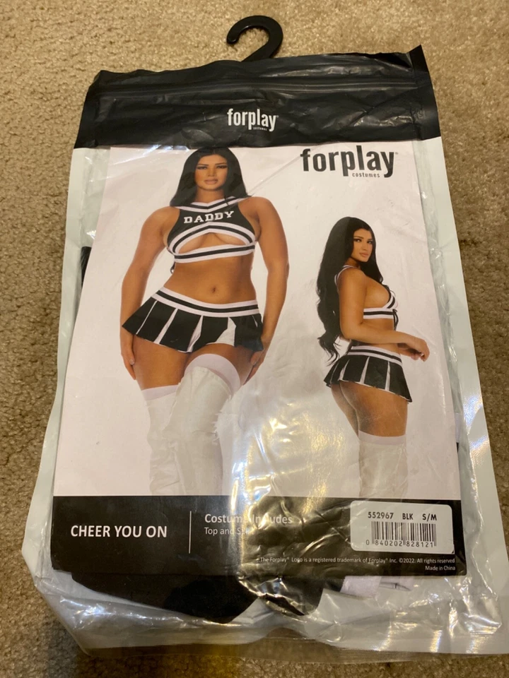 Sexy Forplay Good Luck Charm Cheerleader Black & White Costume 552967 S/M - Image 1 of 1