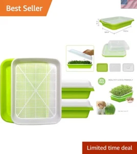 Eco-Friendly PP Sprouting Tray Set - 2 BPA-Free with Lids for Indoor Gardening - Picture 1 of 9