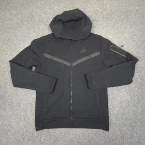 Nike Jumper Mens SMALL Black Tech Fleece Full Zip Hoodie Winter cotton Size S - Picture 1 of 12