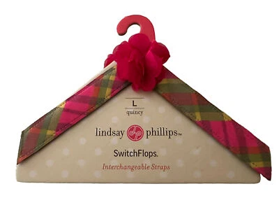 Lindsay Phillips SwitchFlops 可互换 Quincy 格子肩带-尺寸 LG 9-11 — 第 1/2 张图片