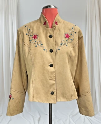 Camisa De Colección Años 90 Panhandle Slim Damas Western Imitación Gamuza Bordada Estrellas M Foto 1 de 4