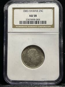 1883 AU58 Hawaii Quarter Dollar NGC Certified