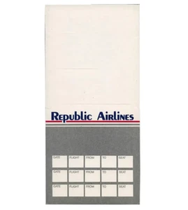 Sobre de boleto de Republic Airlines década de 1980 - Imagen 1 de 2