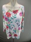 J.Jill Size MP Womens Multicolor Floral Round Neck Long Sleeve Tunic Top 1RE8