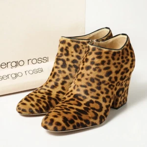 Sergio Rossi boots Size 36 Ankle boots, shoes, pony fur, leopard print, chun... - Picture 1 of 8