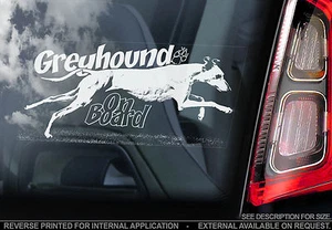 Greyhound - Car Window Sticker - Dog on Board Sign - Whippet Lurcher Racing TYP2 - Picture 1 of 1