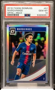 53200251 MARQUINHOS 2018 Panini Donruss Optic 57 Holo Prizm PSA 10 GEM MINT - Picture 1 of 1