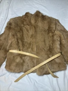 Vintage 70s Women’s 100% Rabbit Fur Brown Jacket Size Large - Picture 1 of 8