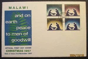 MALAWI - CHRISTMAS 21st NOVEMBER 1967 ~ OFFICIAL FIRST DAY COVER - Picture 1 of 2