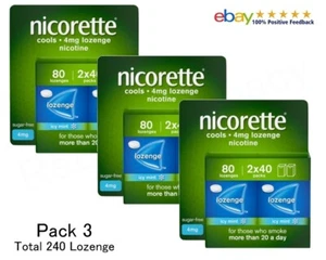 Nicorette Lozenges Icy Mint 4mg 2 x 40 Pack 3 CardBox pack Exp=12-2026 - Picture 1 of 1