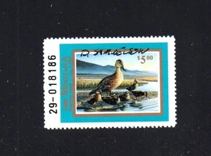 MONTANA MT3 WATERFOWL DUCK STAMP 1988 MNH PRISTINE ARTIST SIGNED - Picture 1 of 1