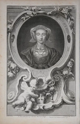 Anna von Kleve (1515-1557) Portrait Kupferstich von J. Houbraken 1740 - Bild 1 von 2